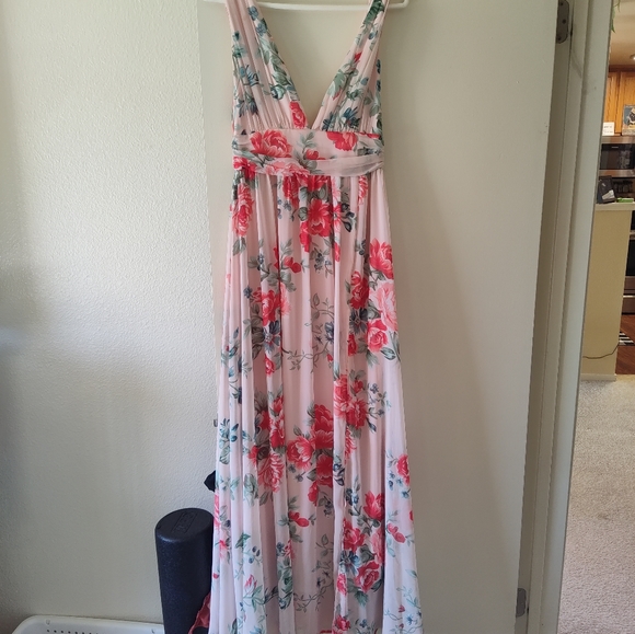Lulu’s Garden Meandering Blush Floral Print Dress - Picture 2 of 6
